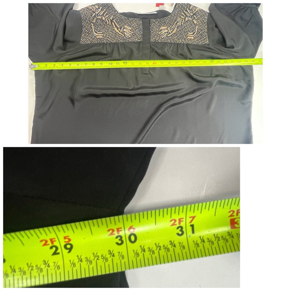 Avenue Black Beaded Balloon Sleeves Top Tunic Plus Size 26 28 New - Picture 13 of 15